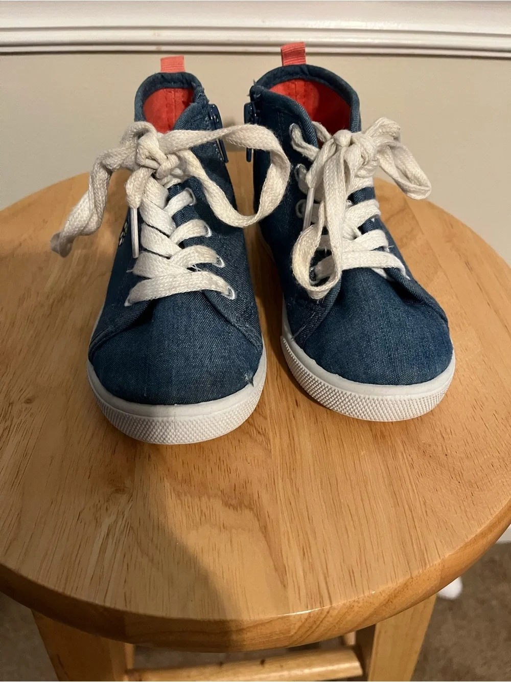 Carter’s Girls Denim Girl Power High Top Sneakers Size 9